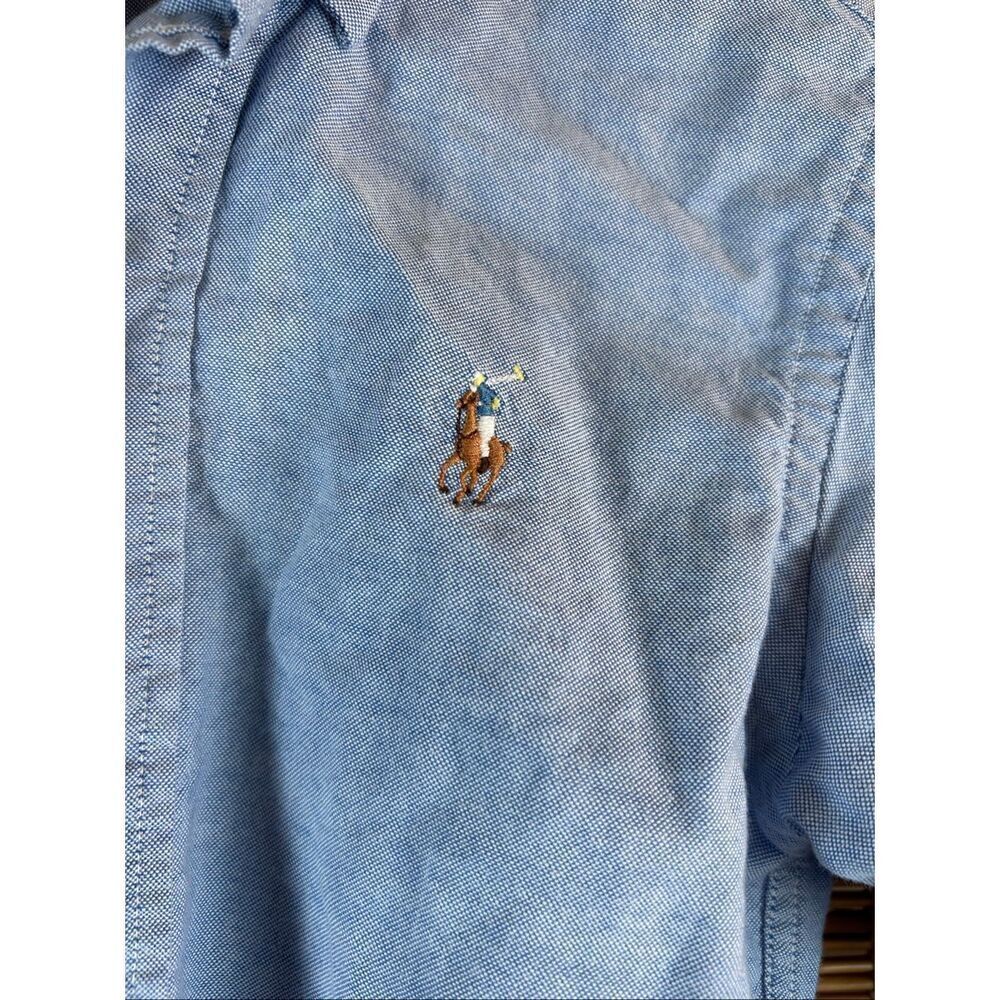 Polo Ralph Lauren Youth Size 10 Made in USA Light Blue long sleeve button Shirt - Picture 6 of 6